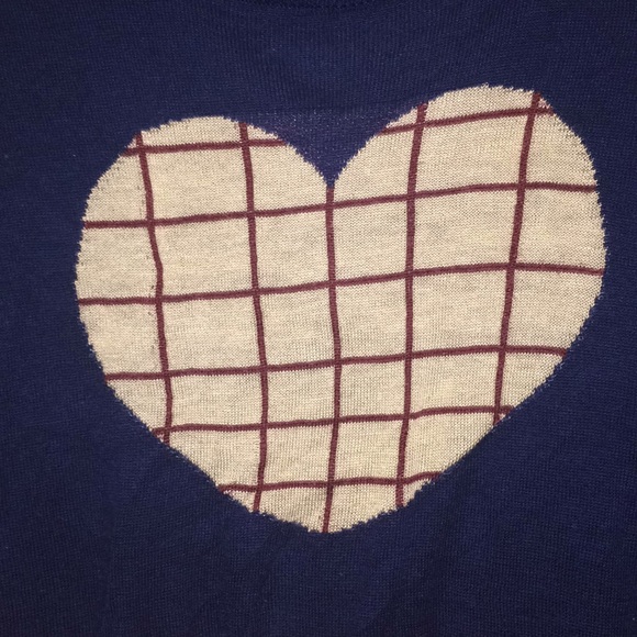 Navy Knit Sweater with Heart - Picture 2 of 5